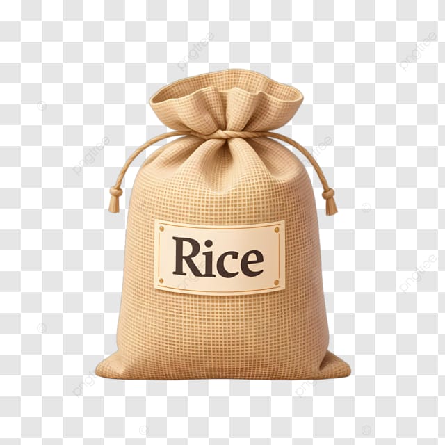 米袋装着大米