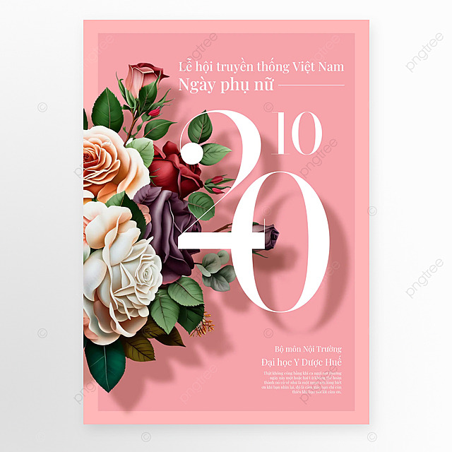 水彩花卉花束越南妇女节节日海报
