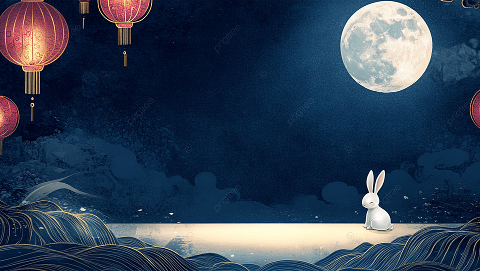中秋蓝色夜空