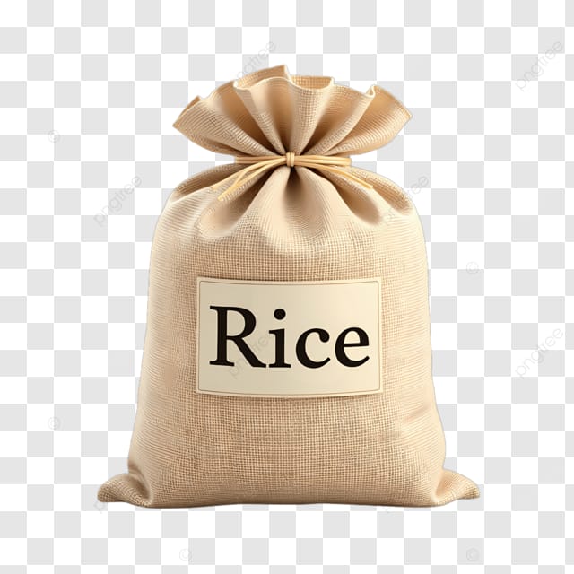 米袋装着大米