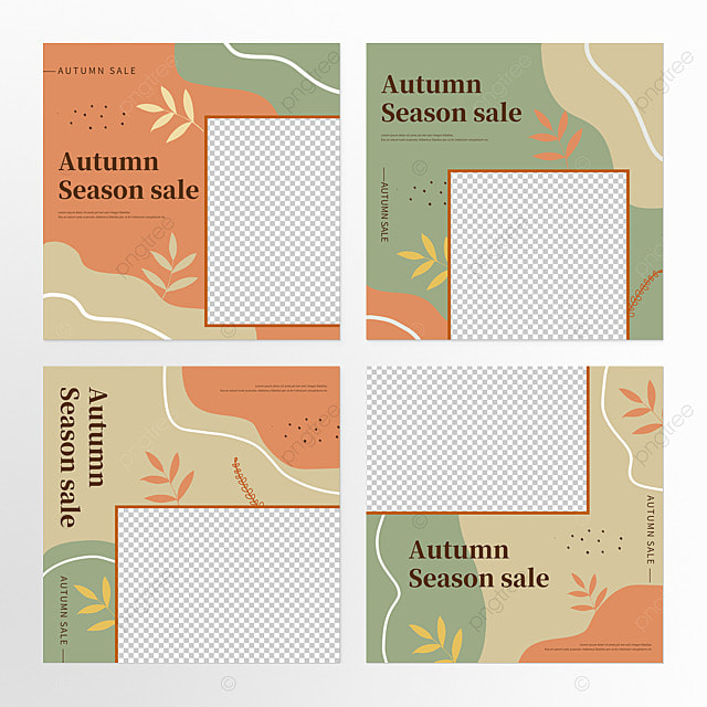 几何线条秋季促销抽象风格社交媒体组图