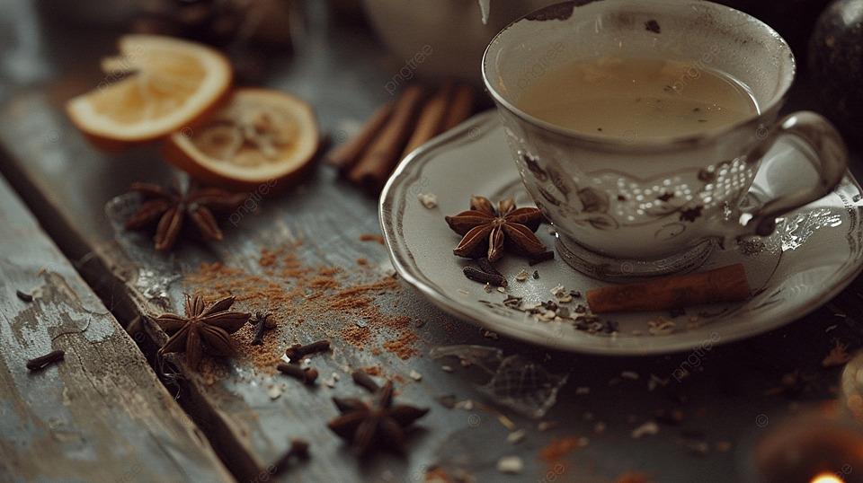 温暖的奶茶与冬季香料