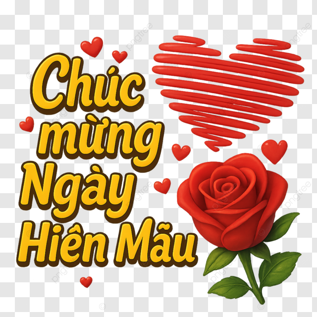 越南母亲节快乐线条爱心