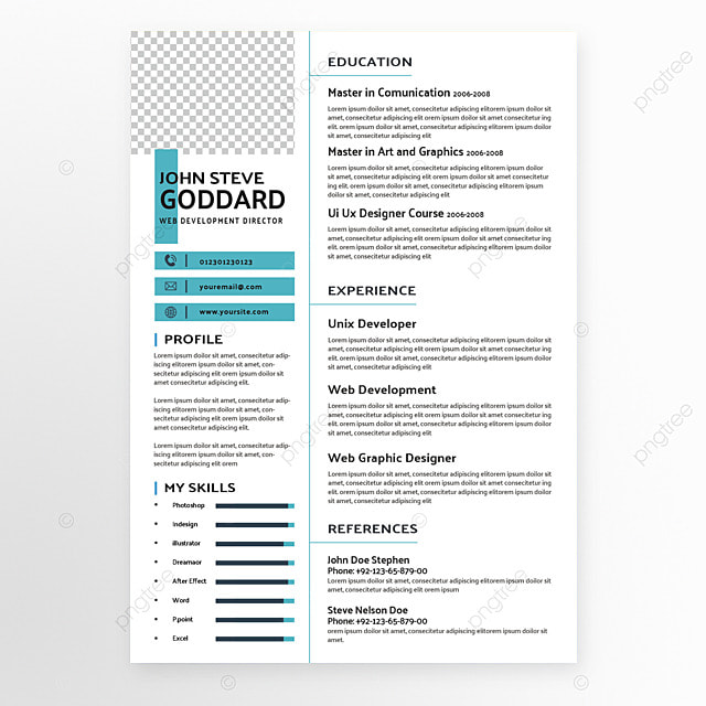 简历招贤纳士个人简历蓝色