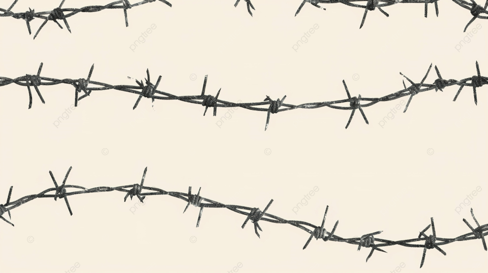 带刺铁丝网无缝图案印刷礼品包装面料印刷背景军营