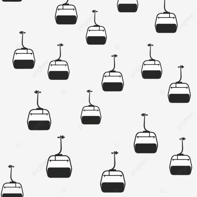 滑雪缆车图案简约风格