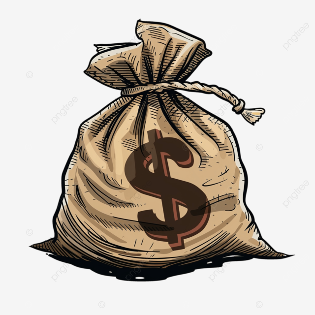 卡通袋金子一袋硬币