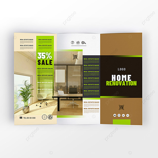 时尚现代简约风格家庭装修宣传三折页