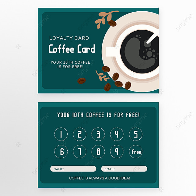 墨绿色现代咖馆厅会员积分卡