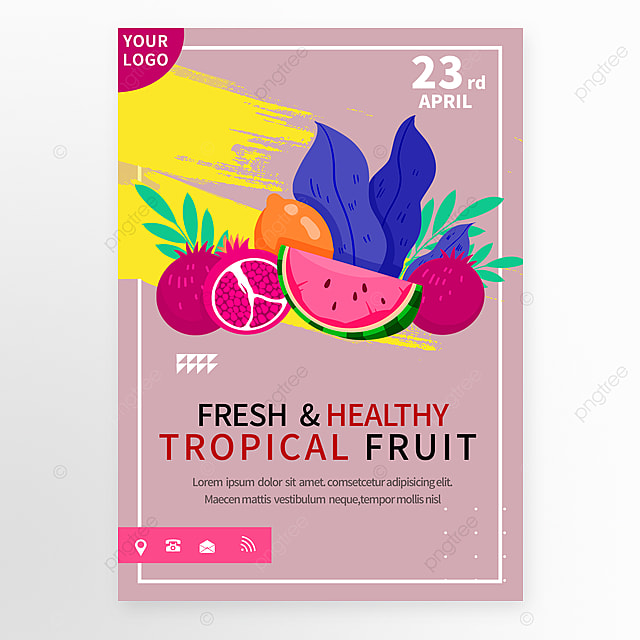 夏天热带水果聚会海报