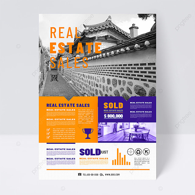 现代流行地产销售机构宣传单页