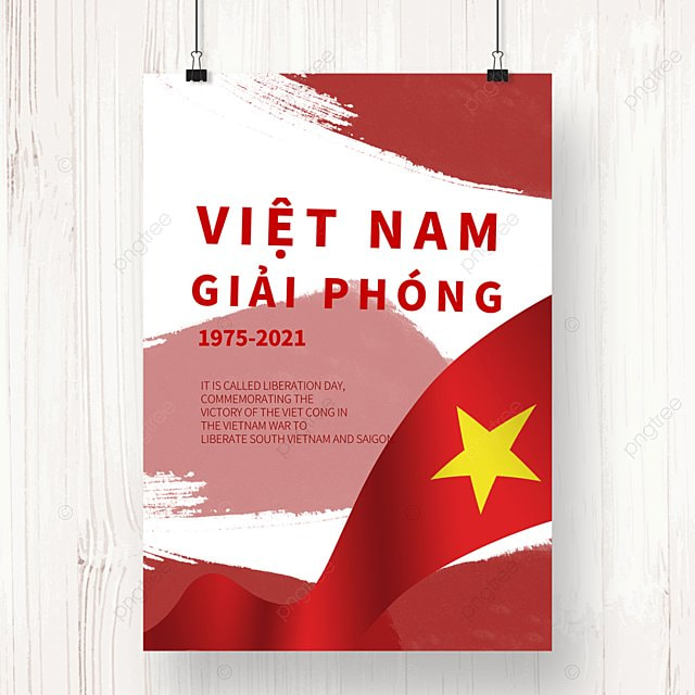 水彩越南解放日宣传海报