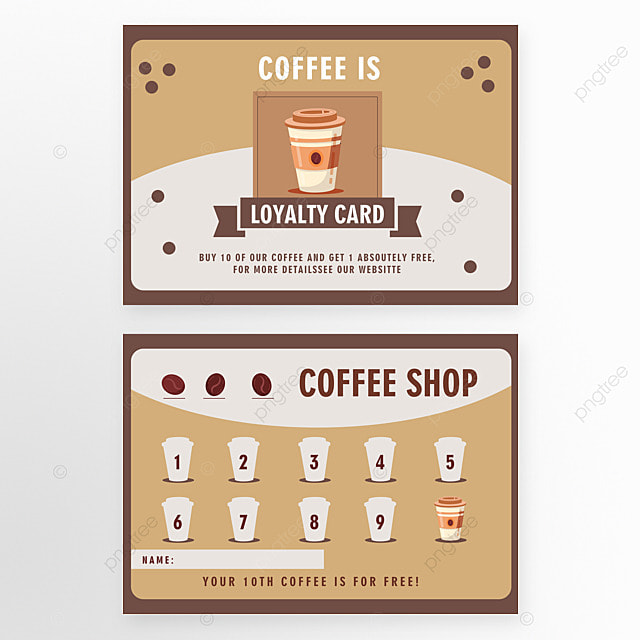 简约插画风格的咖啡会员积分卡