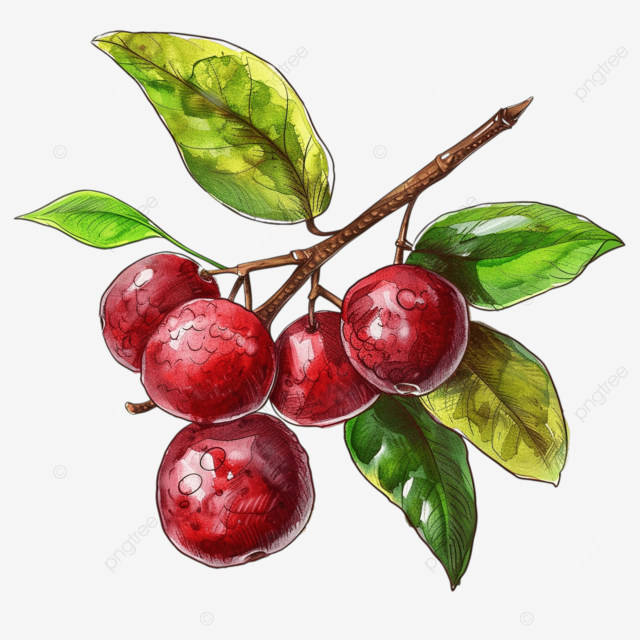 热带树新鲜浆果的 cupuassu 水果素描