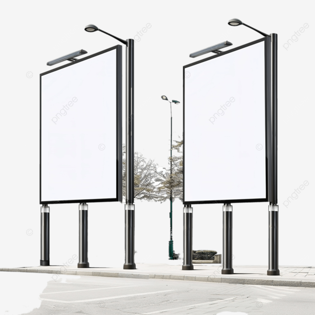 户外广告板白色背景矢量