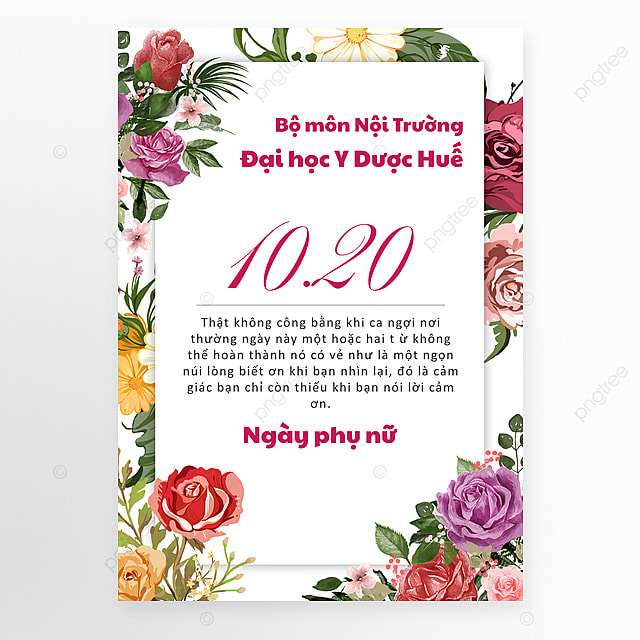 卡通花卉浪漫时尚越南女人节节日海报