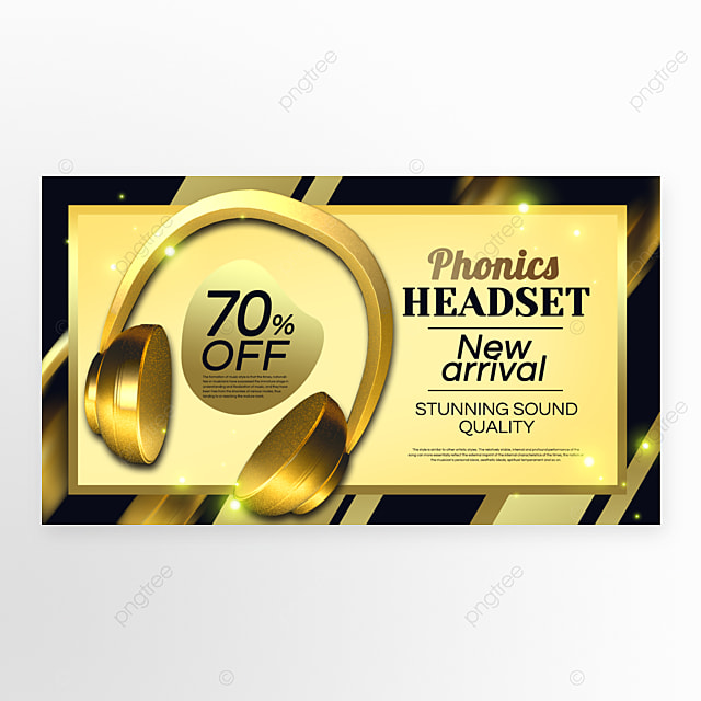 金色电音耳机销售广告
