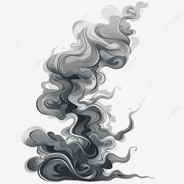 卡通涂鸦灰色烟雾