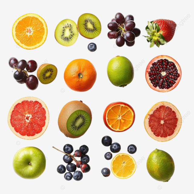 不同的水果套装各种新鲜美味的水果
