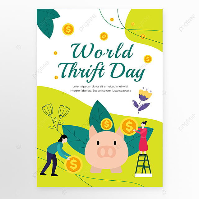 世界勤俭日插画海报