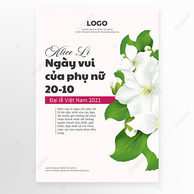 简约卡通花卉越南女人节节日海报