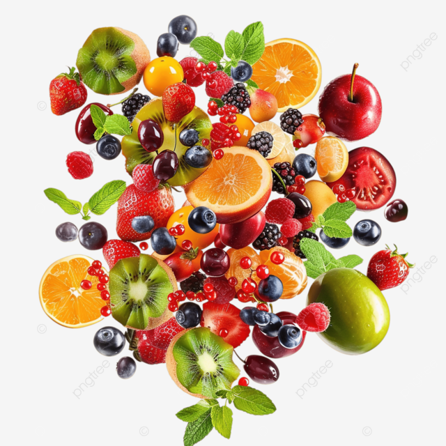 飞行的新鲜水果