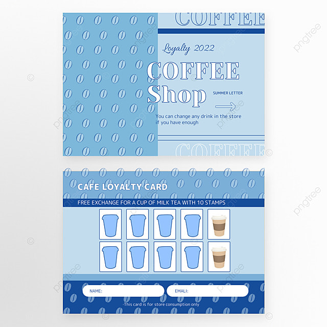 优雅风格的咖啡厅忠诚卡模板