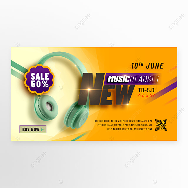 时尚简约渐变风格音乐耳机新品销售