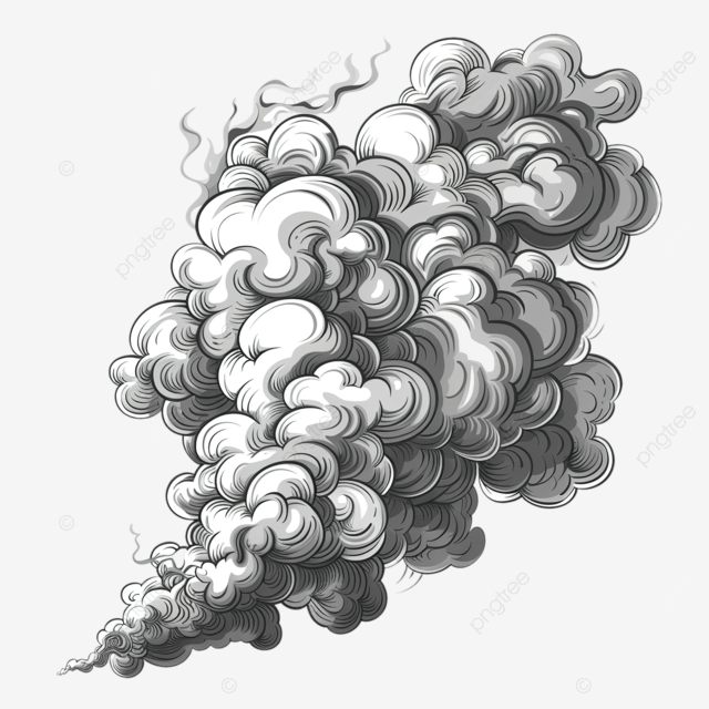 卡通涂鸦灰色烟雾