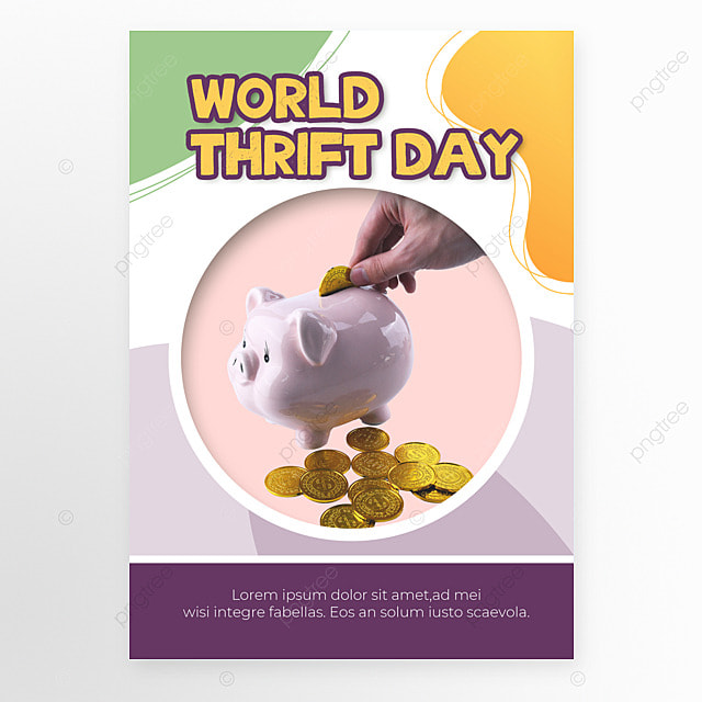 世界勤俭日钱币海报