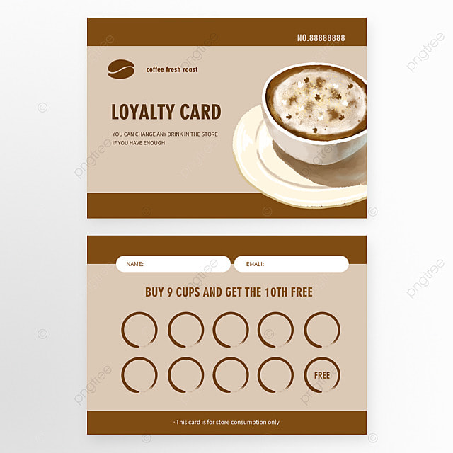 优雅风格的咖啡厅忠诚卡