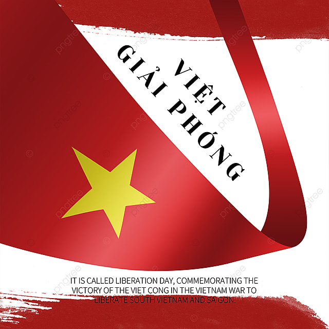 红色简约越南解放日社交模板