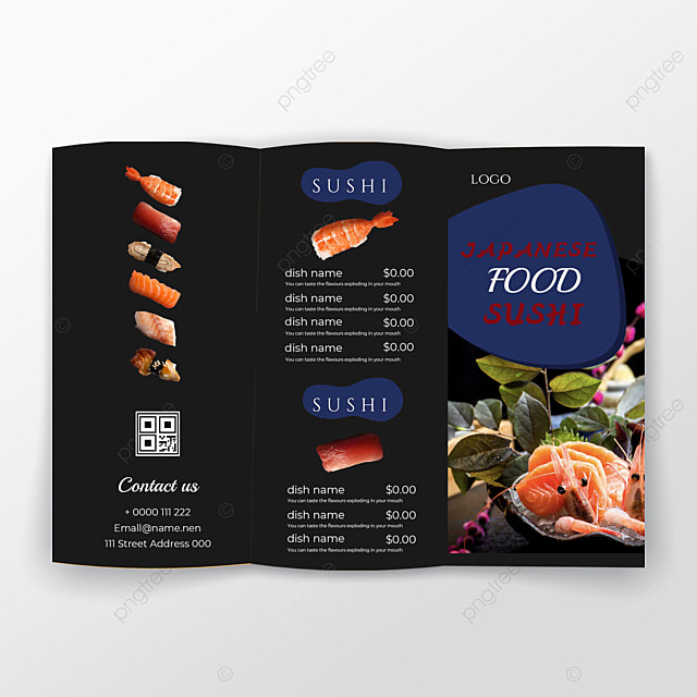 日本餐厅菜单介绍三折页传单