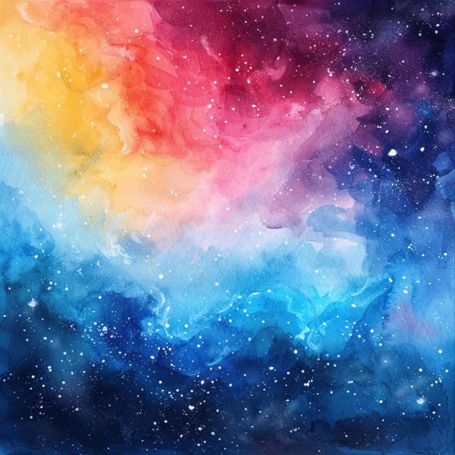个性化多彩星空水彩画