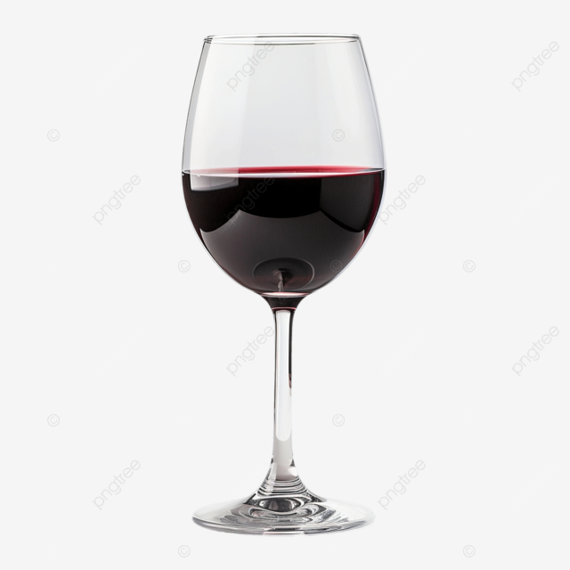 优雅的蜿蜒的红酒杯，在隔离上没有标签