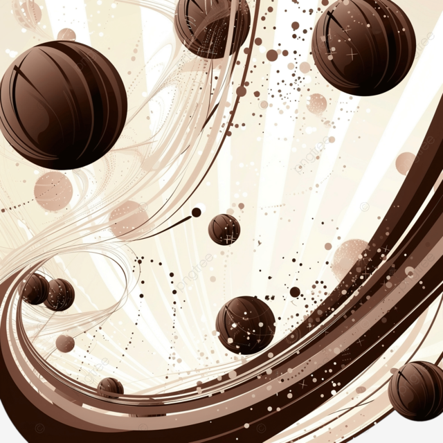 优雅的棕色与光线球剪影