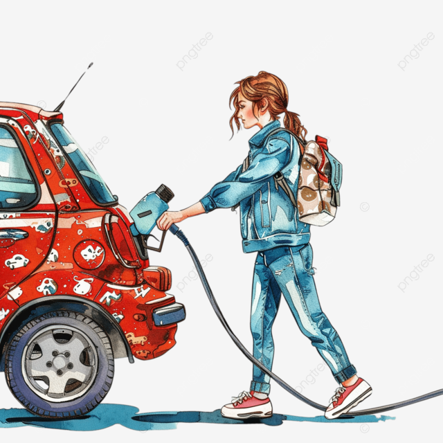 女孩填充汽车图案无缝