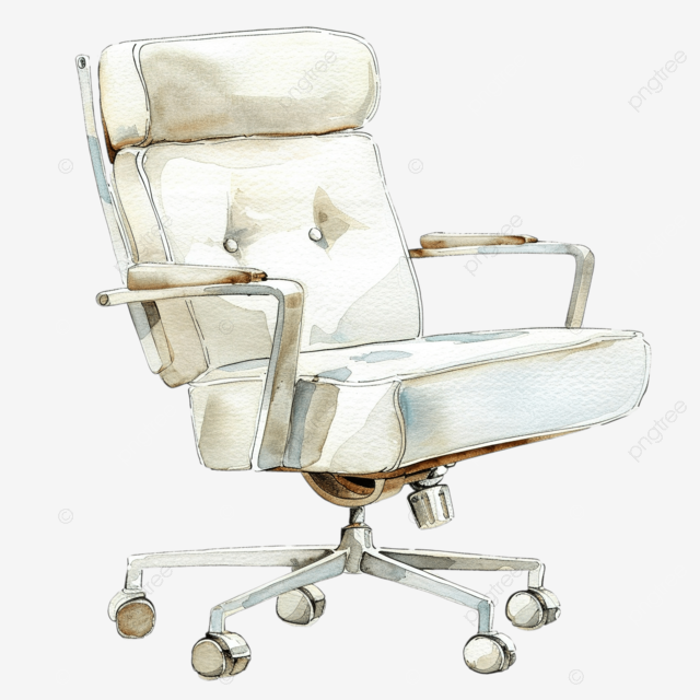 家庭办公椅农舍的水彩剪贴画干净的白色调色板隔离干净的边缘