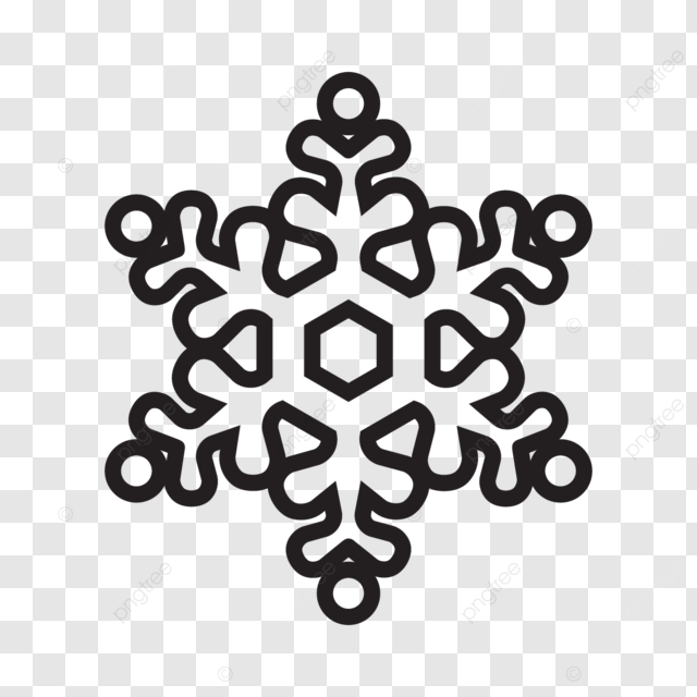 雪花插画卡通节日冰雪飞舞黑色 向量