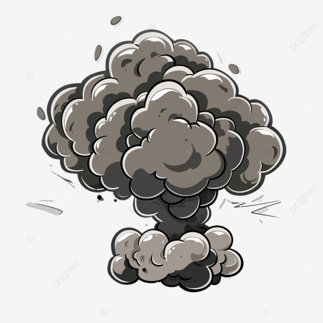 卡通烟雾爆炸的贴纸