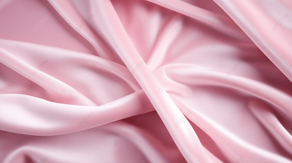 优雅的垂坠粉色天鹅绒面料，色彩细腻，质感十足