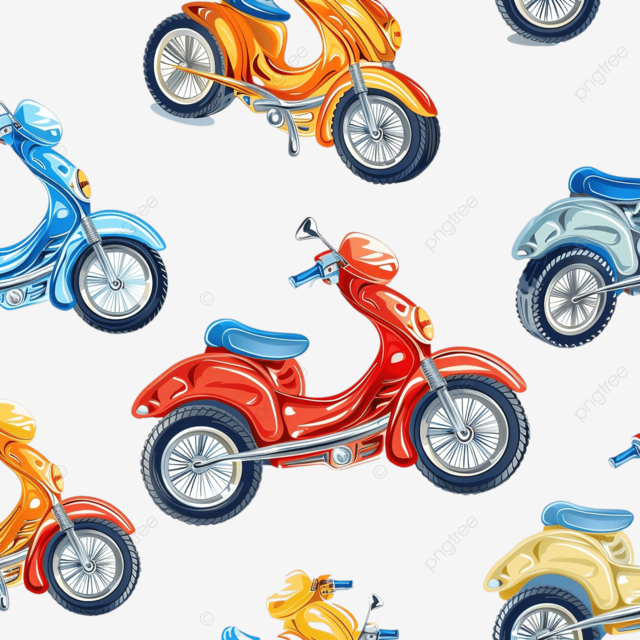 摩托车三轮车图案无缝