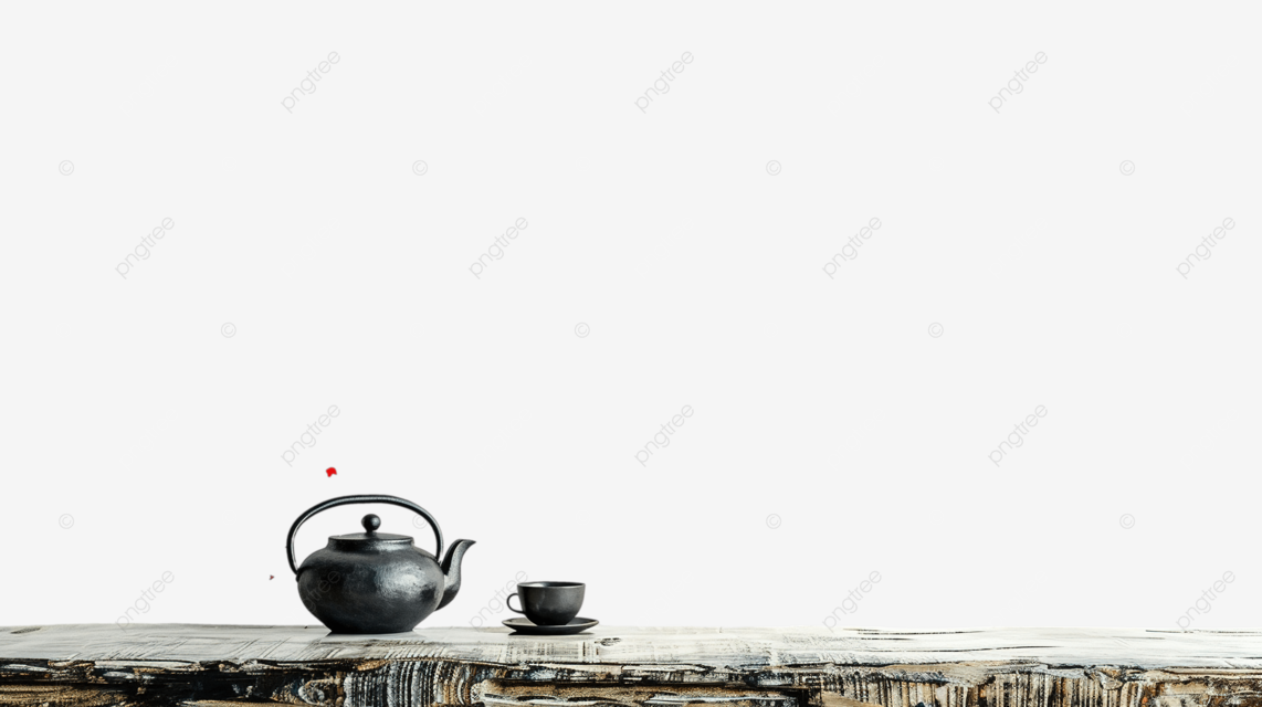 墙上的涂鸦模仿了班克斯的风格，画着白色桌子上的中式茶壶