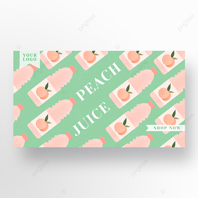 瓶装饮料桃子果汁促销宣传banner