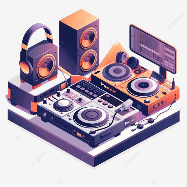 DJ 工作室等距构图