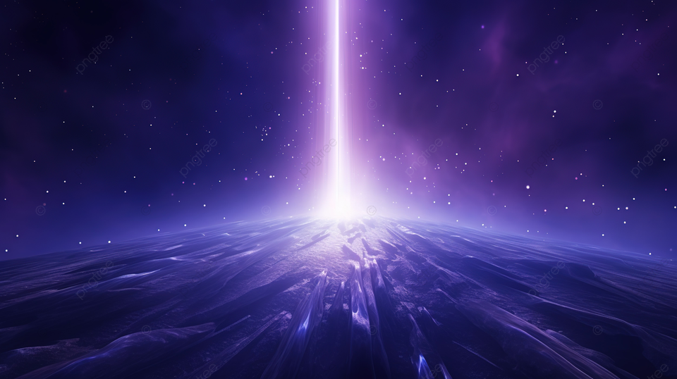 类似流星或彗星的充满活力的灯光在紫罗兰色的色调下打造出纹理抽象的背景