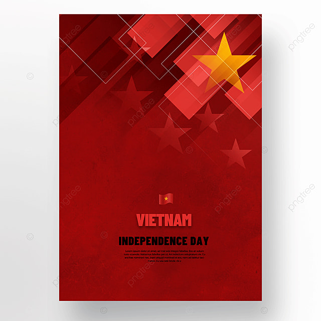几何渐变越南国旗星星国庆日海报