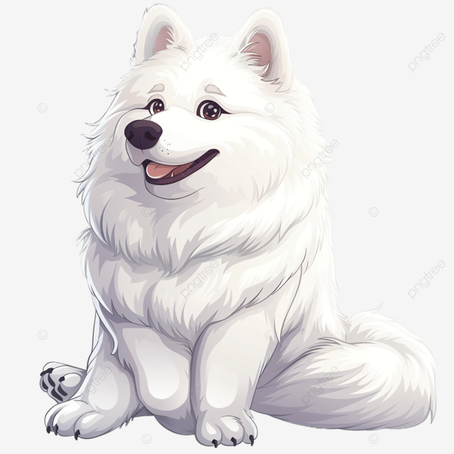可爱的萨摩耶犬卡通
