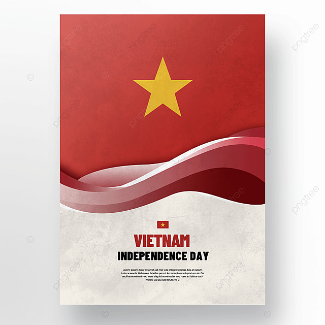 几何渐变质感越南国旗星星国庆日海报