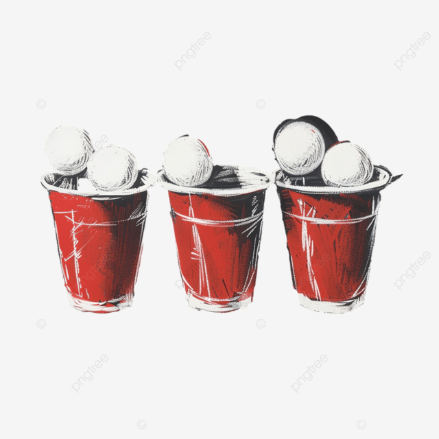 啤酒乒乓球粉笔画